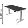Kerkmann Schreibtisch Move 1 Style 1760, Anthrazit, Elektrisch Höhenverstellbar, 160 X 74-123 X 80cm