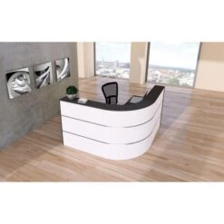 Kerkmann Empfangstheke Cento 2a, 3857, Weiß / Anthrazit, 180 X 110 X 180cm, Winkeltheke -Leitz || Novus || Herlitz Shop 0b000bb94c3961b4c79503f3798089de506c90bd empfangstheke kerkmann cento 2a 3857