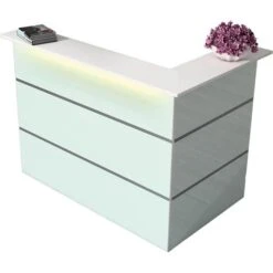 Kerkmann Empfangstheke Atlantis, Weiß / Weiß, 150 X 110 X 92cm, Kompakttheke