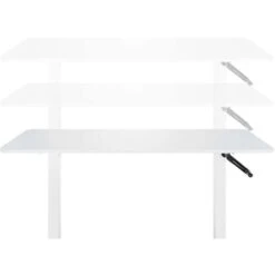 HJh-OFFICE Schreibtisch Stand CR, Weiß, Manuell Verstellbar Mit Kurbel 120 X 74-123 X 60cm -Leitz || Novus || Herlitz Shop 0e74846c0e4394f321946c1f847eb61cfa070033 schreibtisch hjh office stand cr weiss