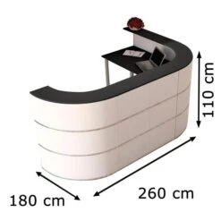Kerkmann Empfangstheke Cento 6, 3855, Weiß / Anthrazit, 260 X 110 X 180cm, Winkeltheke -Leitz || Novus || Herlitz Shop 0e9b9872fc67358d001efed6161e2ad8ccd6bba8 empfangstheke kerkmann cento 6 3855