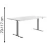 Topstar Schreibtisch E-Table, TTS18080GW, Elektrisch Höhenverst., 180 X 70-120 X 80cm, Weiß