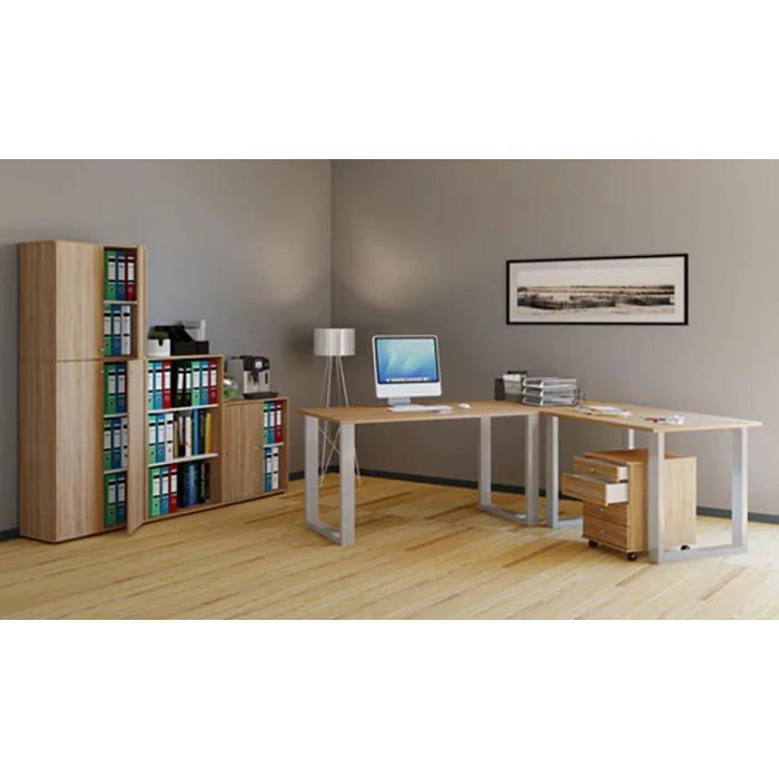 VCM Schreibtisch Lona, 916381, Sonoma Eiche, Maße: 220 X 190cm, L-Form 2 VCM Schreibtisch Lona, 916381, Sonoma Eiche, Maße: 220 X 190cm, L-Form – Bild 2