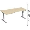 Geramöbel Schreibtisch Elektro Flex, Ahorn, Elektrisch Höhenverstellbar, 180 X 100cm, Freiform