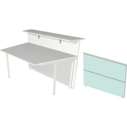 Kerkmann Empfangstheke Atlantis, Weiß / Weiß, 241 X 110 X 170cm, Winkeltheke -Leitz || Novus || Herlitz Shop 267693b04c10884dd1249f95eb327245c20235e2 empfangstheke kerkmann atlantis