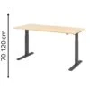 Hammerbacher Schreibtisch XMKA 19, Ahorn, Elektrisch Höhenverstellbar, 180 X 70-120 X 80cm