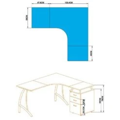 HJh-OFFICE Schreibtisch Castor, 673420, Nussbaum, Mit Standcontainer, 151,2 X 143,4cm, L-Form -Leitz || Novus || Herlitz Shop 2f096f1230c4f5f839af7653b66d382f39150502 schreibtisch hjh office castor 673420 nussbaum