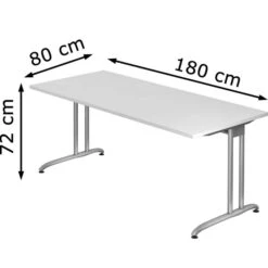 Hammerbacher Schreibtisch B-Serie, Weiß, Maße: 180 X 80cm -Leitz || Novus || Herlitz Shop 36e2f2bba93ad1fe48936695cd01c341d5ba1308 schreibtisch hammerbacher b serie weiss