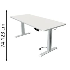 Kerkmann Schreibtisch Move 1 Style 1761, Weiß, Elektrisch Höhenverstellbar, 180 X 74-123 X 80cm