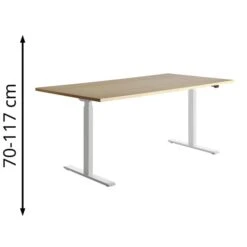 Topstar Schreibtisch E-Table, TTS18080WA, Elektrisch Höhenverst., 180 X 70-120 X 80cm, Ahorn