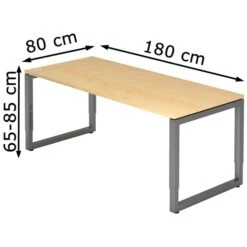 Hammerbacher Schreibtisch R-Serie, Ahorn / Graphit, Höhenverstellbar, 180 X 65-85 X 80cm 9 Hammerbacher Schreibtisch R-Serie, Ahorn / Graphit, Höhenverstellbar, 180 X 65-85 X 80cm -Leitz || Novus || Herlitz Shop 4956b3c1340b4461293953179d18e624608c5e71 schreibtisch hammerbacher r serie ahorn graphit