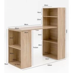 Wohnling Schreibtisch WL5.693, Sonoma Eiche, Mit Regalfach, Maße: 120 X 53cm -Leitz || Novus || Herlitz Shop 5177edf4e8914367ba8c32546b711a32a7c2dc54 schreibtisch wohnling wl5.693 sonoma eiche