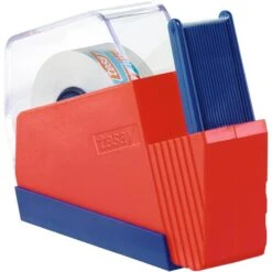 Tesa Klebefilmabroller 57320, Rot/blau, Wandabroller Für Kleberollen 15mm X 33m