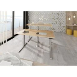 Hammerbacher Schreibtisch XDKB 19, Eiche, Elektrisch Höhenverstellbar, 180 X 64-129 X 80cm -Leitz || Novus || Herlitz Shop 57094a5779132a07c646c164899cd1234c3b9ebb schreibtisch hammerbacher xdkb 19 eiche