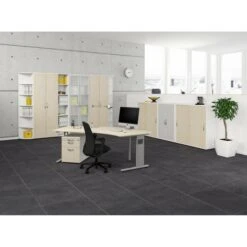 Geramöbel Schreibtisch Flex S-617316-AS, Ahorn, Verstellbar, 216,6 X 68-82 X 113cm, 135° Winkel -Leitz || Novus || Herlitz Shop 5745daecd2af711a24fba4664472a2183adfe710 schreibtisch geramoebel flex s 617316 as ahorn