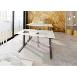 Hammerbacher Schreibtisch XDKB 16, Weiß, Elektrisch Höhenverstellbar, 160 X 64-129 X 80cm -Leitz || Novus || Herlitz Shop 5d0dc4537315d621b19d1cac573c18deacac42b6 schreibtisch hammerbacher xdkb 16 weiss