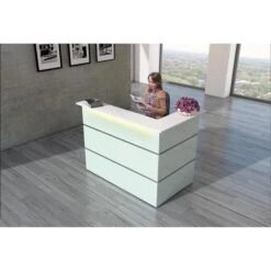 Kerkmann Empfangstheke Atlantis, Weiß / Weiß, 150 X 110 X 92cm, Kompakttheke -Leitz || Novus || Herlitz Shop 63b51af8cd0076629ea519870888b88d53710814 empfangstheke kerkmann atlantis