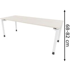 Fm-Büromöbel Schreibtisch Fm11, Akazie, Höhenverstellbar, 200 X 68-82 X 80cm