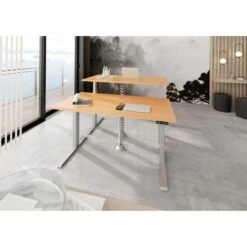 Hammerbacher Schreibtisch XDKB 19, Buche, Elektrisch Höhenverstellbar, 180 X 64-129 X 80cm -Leitz || Novus || Herlitz Shop 68c3359e24bc2d61fdfd8683219ee47aa2932767 schreibtisch hammerbacher xdkb 19 buche