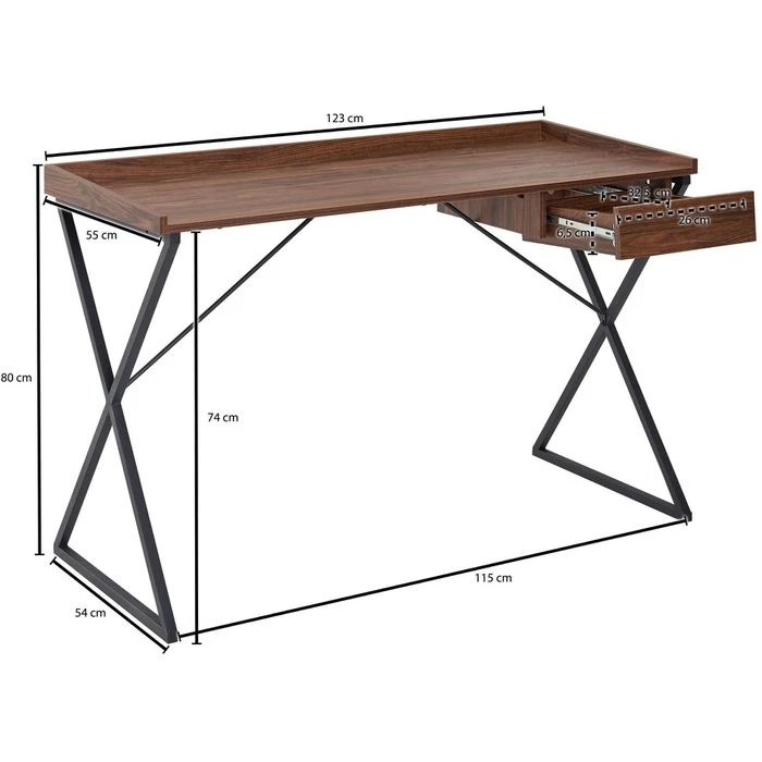Wohnling Schreibtisch WL6.374, Eiche, Maße: 123 X 55cm 5 Wohnling Schreibtisch WL6.374, Eiche, Maße: 123 X 55cm – Bild 5