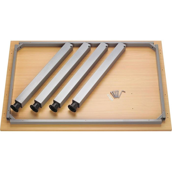 Hammerbacher Schreibtisch Q-Serie, Lichtgrau, Höhenverstellbar, 180 X 68-83,5 X 80cm 3 Hammerbacher Schreibtisch Q-Serie, Lichtgrau, Höhenverstellbar, 180 X 68-83,5 X 80cm – Bild 3