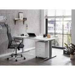 Möbelpartner Schreibtisch Office, Kreideweiß, Elektrisch Höhenverstellbar, 160 X 71-121 X 75cm -Leitz || Novus || Herlitz Shop 6f616ddfd38ddabe2e4f9087125764ece148a2be schreibtisch moebelpartner office kreideweiss