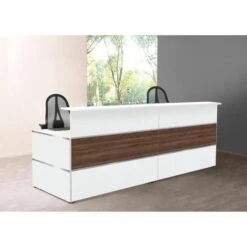 Kerkmann Empfangstheke Atlantis 3302, Nussbaum / Weiß, 135 X 108 X 92, Grundtheke Gerade -Leitz || Novus || Herlitz Shop 71365fa339a6fa1ec71964f440e9e39597bd7307 empfangstheke kerkmann atlantis 3302