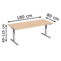 Geramöbel Schreibtisch Elektro Flex, Buche, Elektrisch Höhenverstellbar, 180 X 65-125 X 80cm -Leitz || Novus || Herlitz Shop 73122965a872933182949aa7752fd226ecfef7f7 schreibtisch geramoebel elektro flex buche
