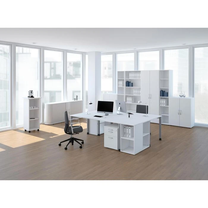 Geramöbel Schreibtisch Flex S-550316-WS, Weiß, Maße: 216,6 X 113cm, 135° Winkel 2 Geramöbel Schreibtisch Flex S-550316-WS, Weiß, Maße: 216,6 X 113cm, 135° Winkel – Bild 2