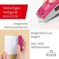 Novus Heftgerät Twinset E15/E210, 020-1875, Set, 3-teilig, Heftleistung 15 Blatt, Pink -Leitz || Novus || Herlitz Shop 75625939bedb519d3b72db43b7e85d981a3ee391 heftgeraet novus twinset e15e210 020 1875 set