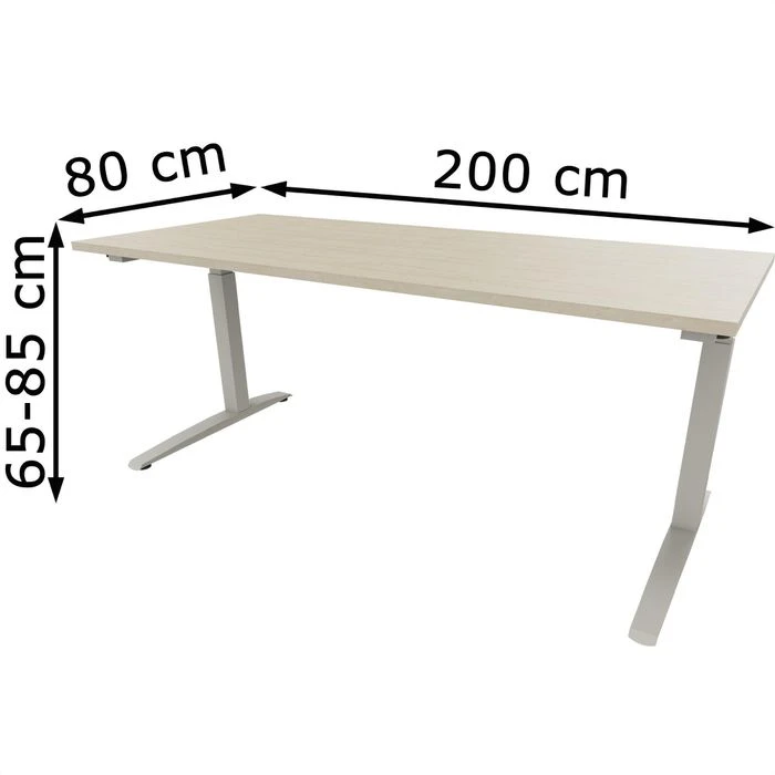 Fm-Büromöbel Schreibtisch Fm69, Königsahorn, Höhenverstellbar, 200 X 65-85 X 80cm 3 Fm-Büromöbel Schreibtisch Fm69, Königsahorn, Höhenverstellbar, 200 X 65-85 X 80cm – Bild 3