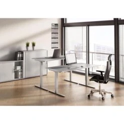 Hammerbacher Schreibtisch XMST 16, Lichtgrau, Elektrisch Höhenverstellbar, 160 X 71-120 X 80cm -Leitz || Novus || Herlitz Shop 7b65750a27f78e9a463edf0fca6fe96ffd18b70a schreibtisch hammerbacher xmst 16 lichtgrau