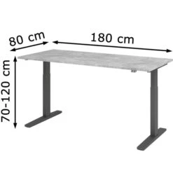 Hammerbacher Schreibtisch XMKA 19, Beton, Elektrisch Höhenverstellbar, 180 X 70-120 X 80cm -Leitz || Novus || Herlitz Shop 7d85a8870203fc50b543f15100ffa62490744cca schreibtisch hammerbacher xmka 19 beton