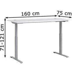 Möbelpartner Schreibtisch Office, Kreideweiß, Elektrisch Höhenverstellbar, 160 X 71-121 X 75cm -Leitz || Novus || Herlitz Shop 7da7a0a0a392d7484e79ed817e57b3a11be224d5 schreibtisch moebelpartner office kreideweiss