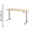 Hammerbacher Schreibtisch XDKB 19, Eiche, Elektrisch Höhenverstellbar, 180 X 64-129 X 80cm