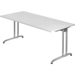 Hammerbacher Schreibtisch B-Serie, Weiß, Maße: 180 X 80cm