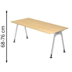 Hammerbacher Schreibtisch AS 19, Ahorn, Höhenverstellbar, 180 X 68-76 X 80cm