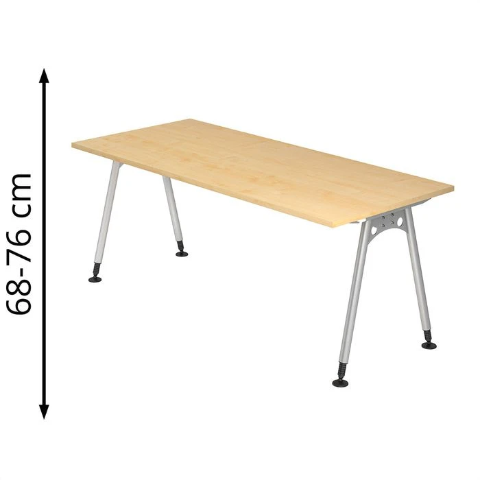 Hammerbacher Schreibtisch AS 19, Ahorn, Höhenverstellbar, 180 X 68-76 X 80cm 1 Hammerbacher Schreibtisch AS 19, Ahorn, Höhenverstellbar, 180 X 68-76 X 80cm