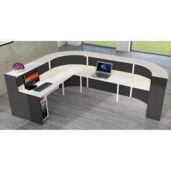 Kerkmann Empfangstheke Bari 3557, Anthrazit / Weiß, 335 X 112 X 235cm, Winkeltheke -Leitz || Novus || Herlitz Shop 89f9f722cb2959aaa1c943ece9a585af36dfb5da empfangstheke kerkmann bari 3557