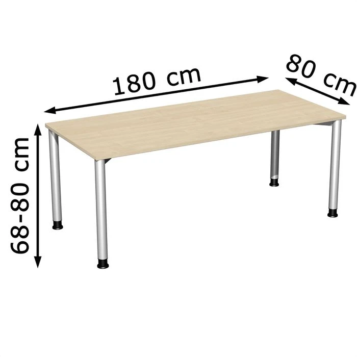 Geramöbel Schreibtisch Flex S-555146-AS, Ahorn, Höhenverstellbar, 180 X 68-80 X 80cm 2 Geramöbel Schreibtisch Flex S-555146-AS, Ahorn, Höhenverstellbar, 180 X 68-80 X 80cm – Bild 2