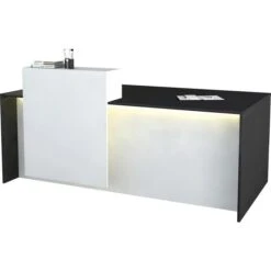 Kerkmann Empfangstheke Palermo, 3417, Anthrazit / Weiß, 180 X 110 X 92cm, Rezeption