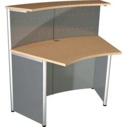 Kerkmann Empfangstheke Genua, Silber / Buche, 219 X 115 X 105cm, Bogentheke Mit Anbautisch -Leitz || Novus || Herlitz Shop 949a96be908ffad3a1d9a6cdb401024ef78028eb empfangstheke kerkmann genua silber buche