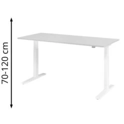 Hammerbacher Schreibtisch XMKA 19, Lichtgrau, Elektrisch Höhenverstellbar, 180 X 70-120 X 80cm