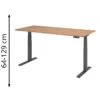 Hammerbacher Schreibtisch XDKB 19, Nussbaum, Elektrisch Höhenverstellbar, 180 X 64-129 X 80cm