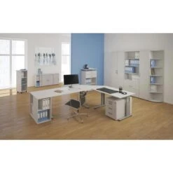 Geramöbel Schreibtisch Flex S-618103-LS, Lichtgrau, Maße: 160 X 80cm -Leitz || Novus || Herlitz Shop a5ab76c7ed4ac607d97de7f7543ba5c542529391 schreibtisch geramoebel flex s 618103 ls lichtgrau