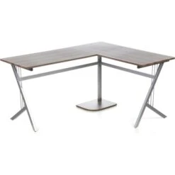 HJh-OFFICE Schreibtisch Pollux 673460, Walnuss, Maße: 155 X 130cm, L-Form