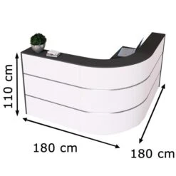 Kerkmann Empfangstheke Cento 2a, 3857, Weiß / Anthrazit, 180 X 110 X 180cm, Winkeltheke -Leitz || Novus || Herlitz Shop ab971324e8a2f7b7a23b48b0f6b40c943ced075d empfangstheke kerkmann cento 2a 3857