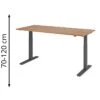 Hammerbacher Schreibtisch XMKA 19, Nussbaum, Elektrisch Höhenverstellbar, 180 X 70-120 X 80cm