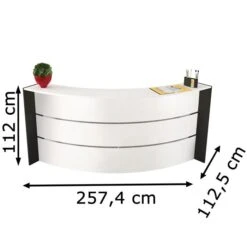 Kerkmann Empfangstheke Bari 3562, Weiß / Weiß, 257,4 X 112 X 112,5 Bogentheke -Leitz || Novus || Herlitz Shop b04ceff1e2dcc508549fcc9e25b414fab49ff7a6 empfangstheke kerkmann bari 3562