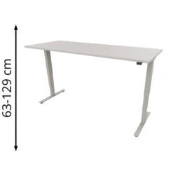 Fm-Büromöbel Schreibtisch Move 2.0, Lichtgrau, Elektrisch Höhenverstellbar, 200 X 63-129 X 80cm